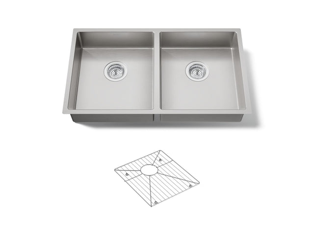 Strive® 32" undermount double-bowl kitchen sink