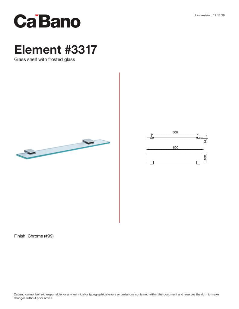 Glass shelf with frosted glass