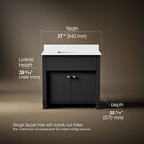Alouette™ 36" bathroom vanity cabinet with sink and quartz top