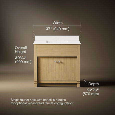 Alouette™ 36" bathroom vanity cabinet with sink and quartz top