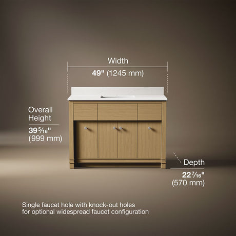 Alouette™ 48" bathroom vanity cabinet with sink and quartz top