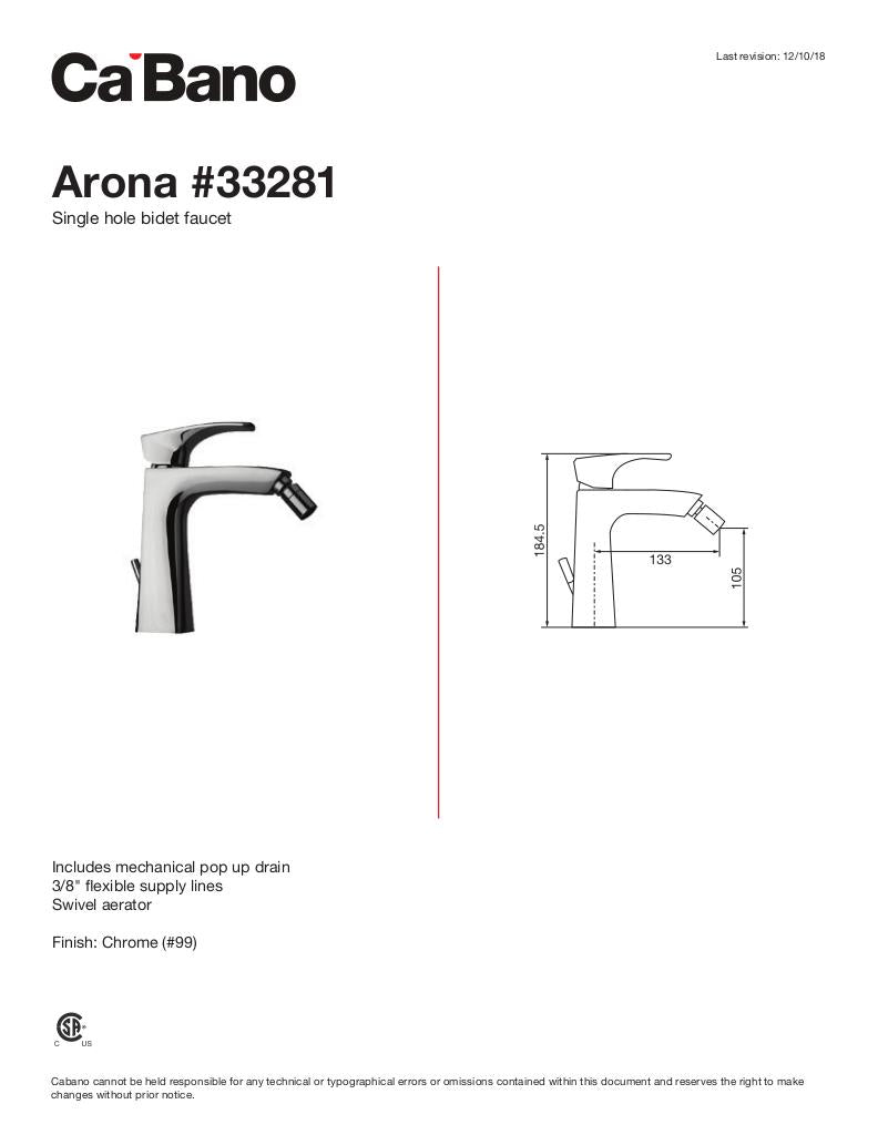 Single hole bidet faucet