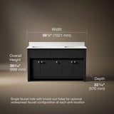 Alouette™ 60" bathroom vanity cabinet with sinks and quartz top