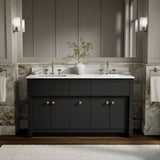 Alouette™ 60" bathroom vanity cabinet with sinks and quartz top
