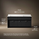 Alouette™ 72" bathroom vanity cabinet with sinks and quartz top