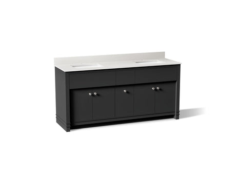 Alouette™ 72" bathroom vanity cabinet with sinks and quartz top