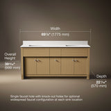 Alouette™ 72" bathroom vanity cabinet with sinks and quartz top