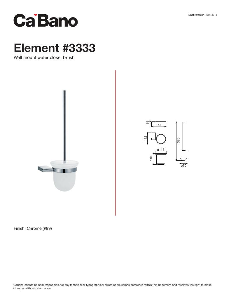 Wall mount water closet brush