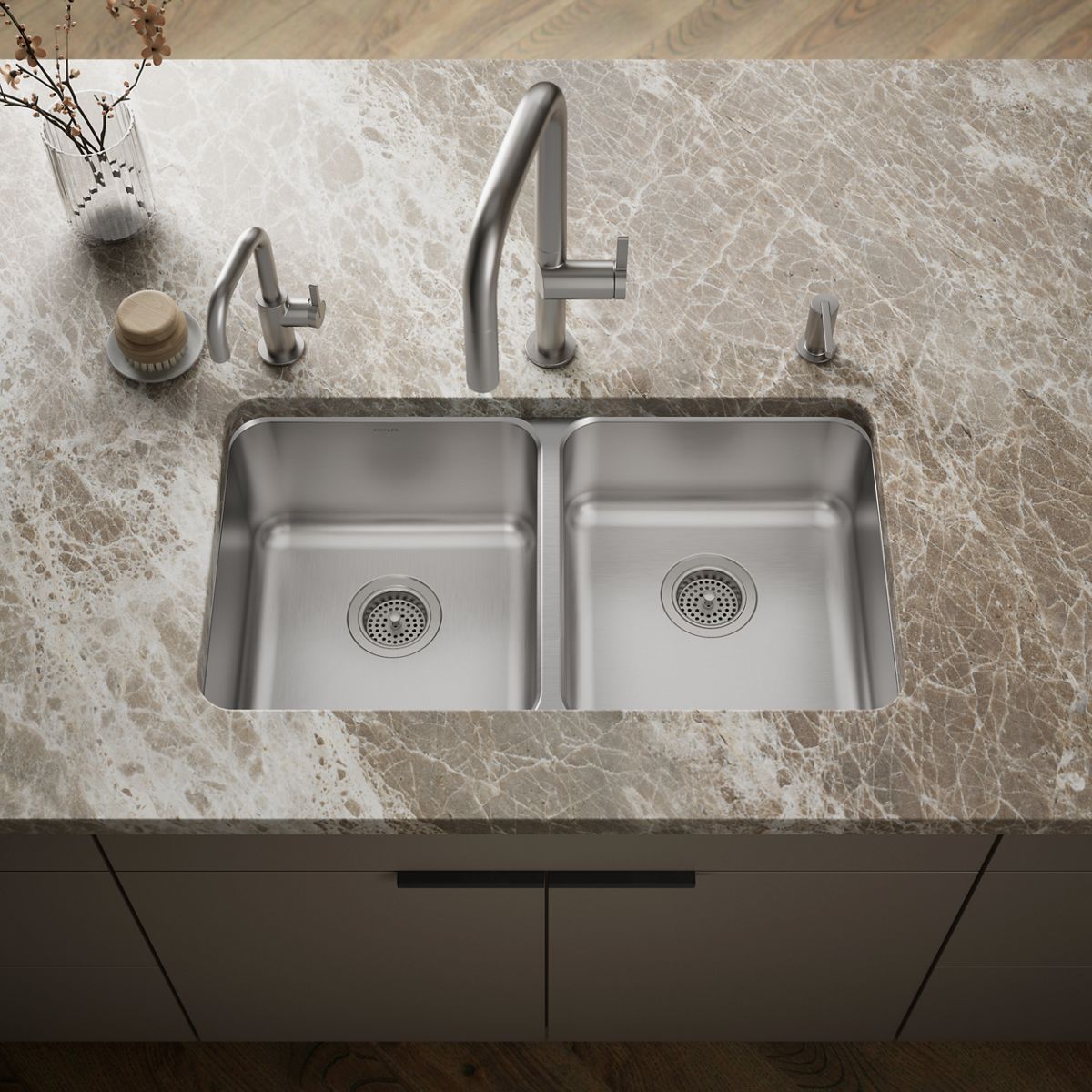 Undertone® 31-1/2" undermount double-bowl kitchen sink