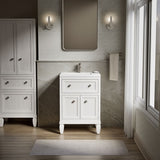 Hearthaven® 24" bathroom vanity cabinet with sink and quartz top