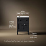 Hearthaven® 24" bathroom vanity cabinet with sink and quartz top