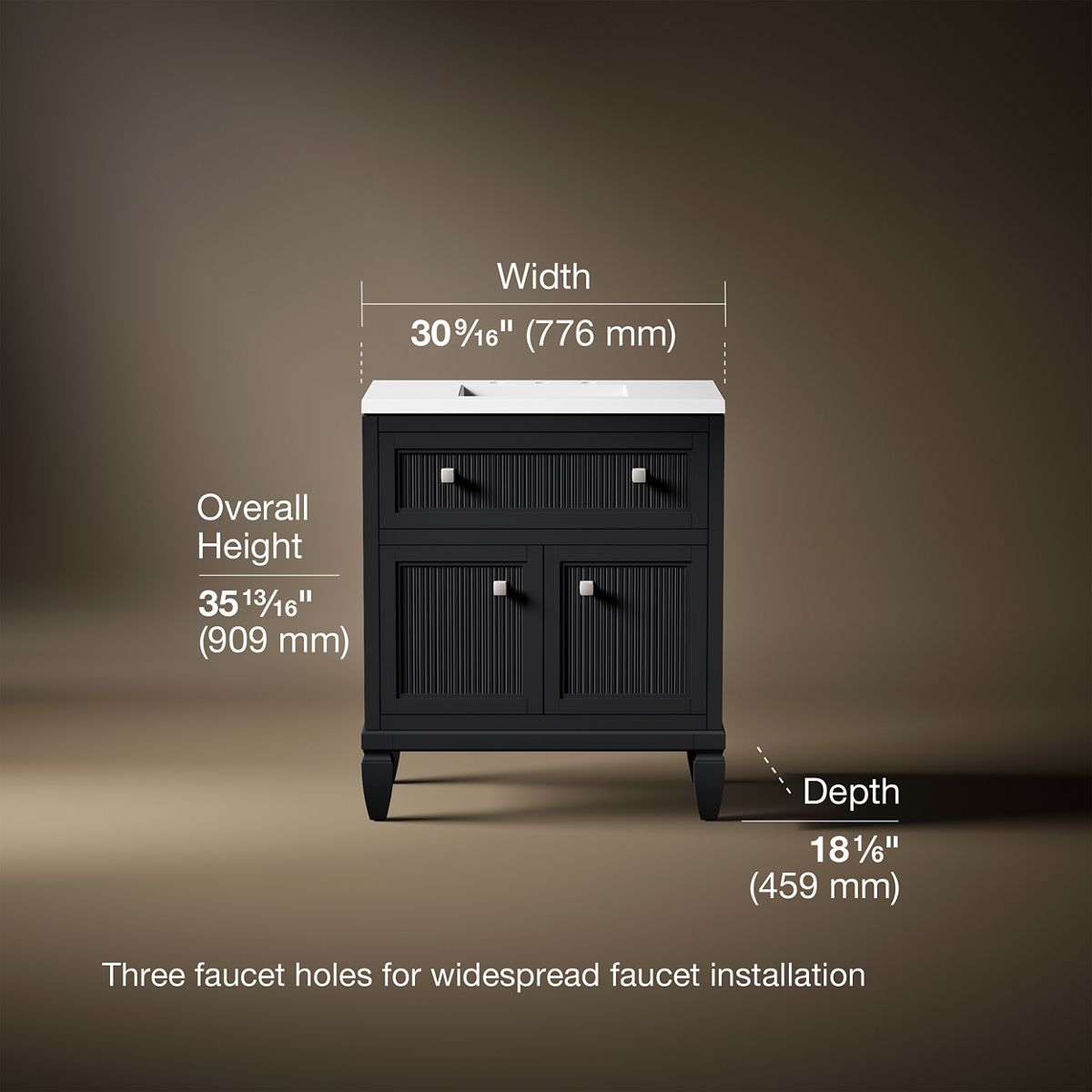 Hearthaven® 30" bathroom vanity cabinet with sink and quartz top