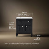 Hearthaven® 30" bathroom vanity cabinet with sink and quartz top
