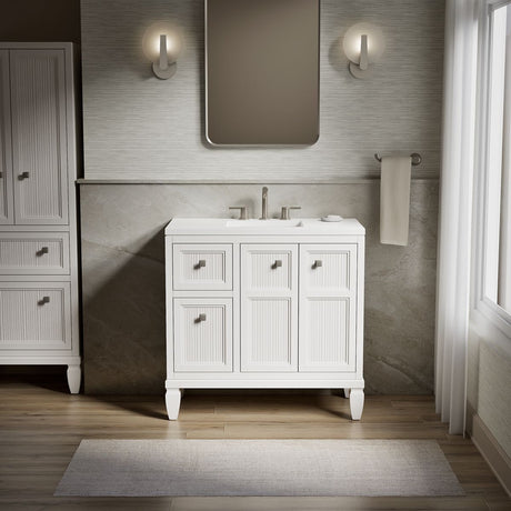 Hearthaven® 36" bathroom vanity cabinet with sink and quartz top