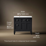 Hearthaven® 36" bathroom vanity cabinet with sink and quartz top