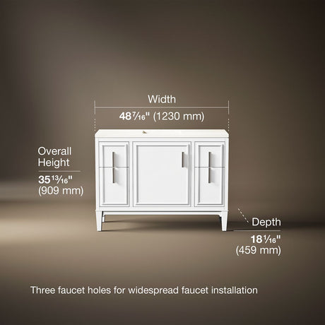 Southerk® 48" bathroom vanity cabinet with sink and quartz top