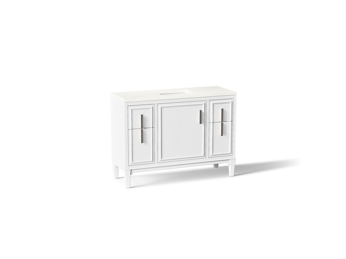 Southerk® 48" bathroom vanity cabinet with sink and quartz top