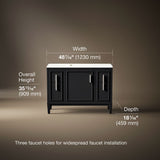 Southerk® 48" bathroom vanity cabinet with sink and quartz top