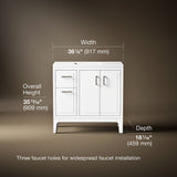 Seer® 36" bathroom vanity cabinet with sink and quartz top