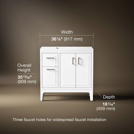 Seer® 36" bathroom vanity cabinet with sink and quartz top