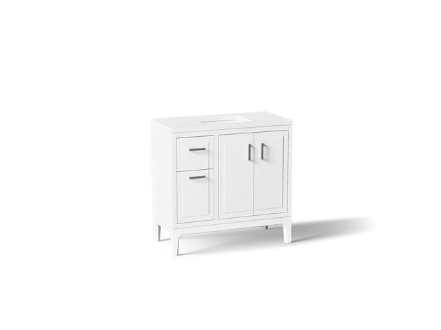 Seer® 36" bathroom vanity cabinet with sink and quartz top