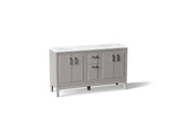 Seer® 60" bathroom vanity cabinet with sinks and quartz top