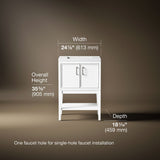 Winnow® 24" bathroom vanity cabinet with sink and quartz top