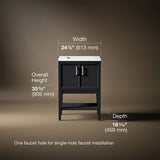 Winnow® 24" bathroom vanity cabinet with sink and quartz top