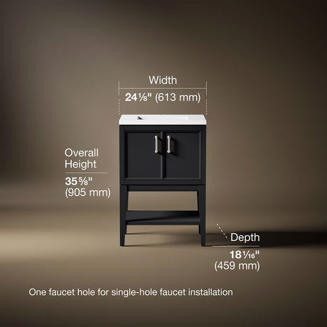 Winnow® 24" bathroom vanity cabinet with sink and quartz top