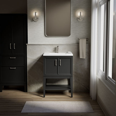 Winnow® 24" bathroom vanity cabinet with sink and quartz top