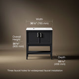 Winnow® 30" bathroom vanity cabinet with sink and quartz top