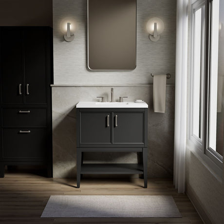 Winnow® 30" bathroom vanity cabinet with sink and quartz top