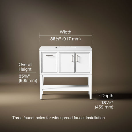 Winnow® 36" bathroom vanity cabinet with sink and quartz top