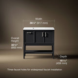 Winnow® 36" bathroom vanity cabinet with sink and quartz top
