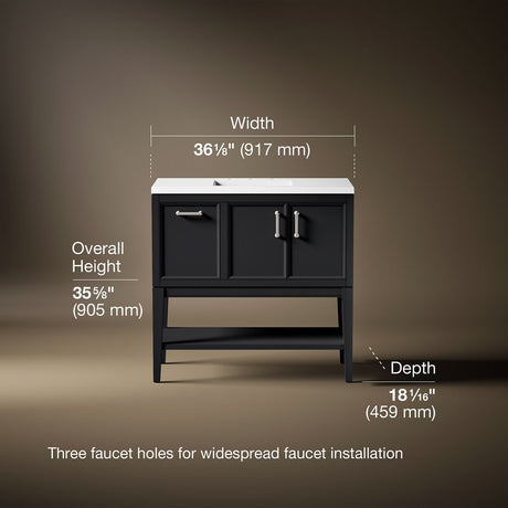 Winnow® 36" bathroom vanity cabinet with sink and quartz top
