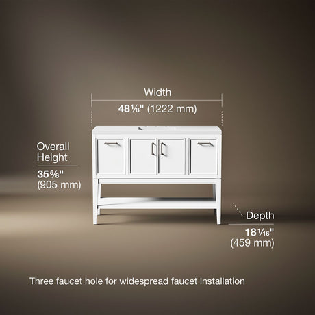 Winnow® 48" bathroom vanity cabinet with sink and quartz top