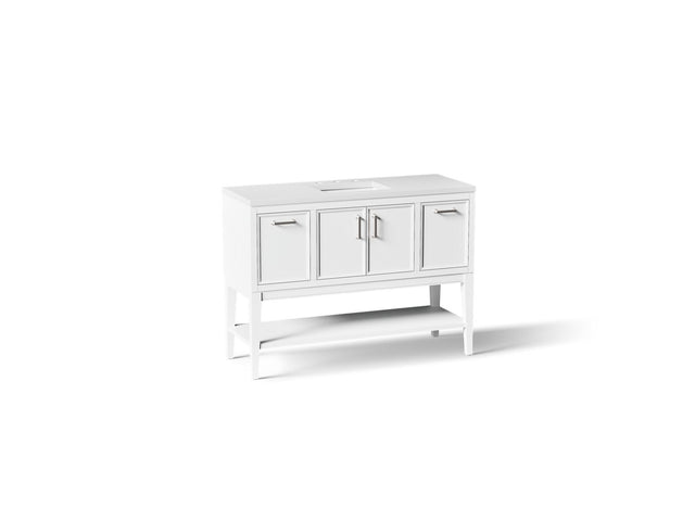 Winnow® 48" bathroom vanity cabinet with sink and quartz top