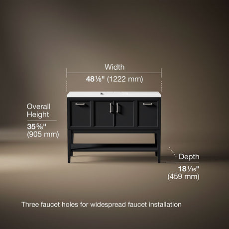 Winnow® 48" bathroom vanity cabinet with sink and quartz top