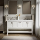 Winnow® 60" bathroom vanity cabinet with sinks and quartz top
