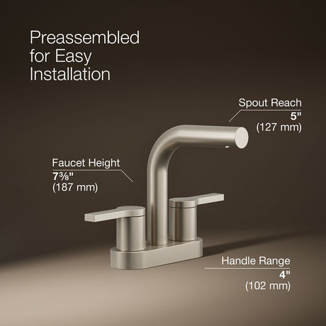 Elate® Centerset bathroom sink faucet, 0.5 gpm