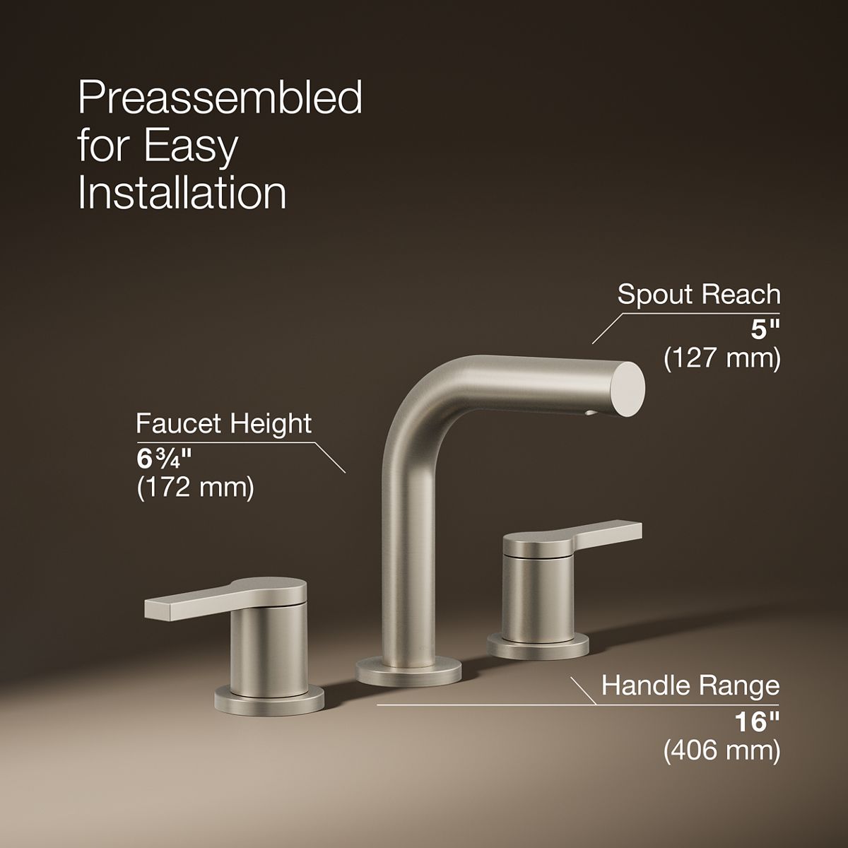Elate® Widespread bathroom sink faucet, 1.0 gpm