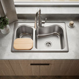 Staccato™ 33" top-mount double-bowl kitchen sink