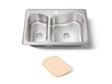 Staccato™ 33" top-mount double-bowl kitchen sink