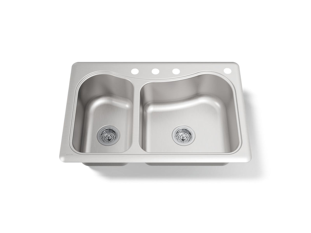 Staccato™ 33" top-mount double-bowl kitchen sink
