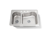 Staccato™ 33" top-mount double-bowl kitchen sink