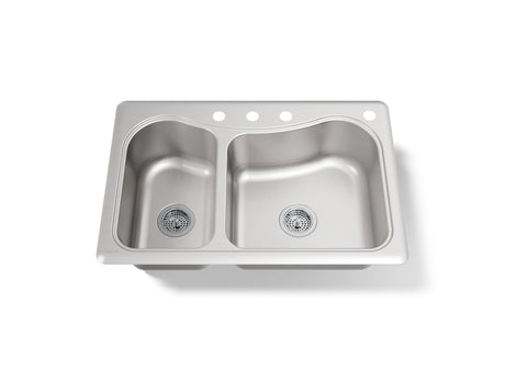 Staccato™ 33" top-mount double-bowl kitchen sink