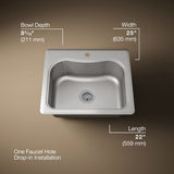Staccato™ 25" top-mount single-bowl kitchen sink