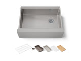 Strive® 29-1/2" undermount single-bowl farmhouse workstation kitchen sink