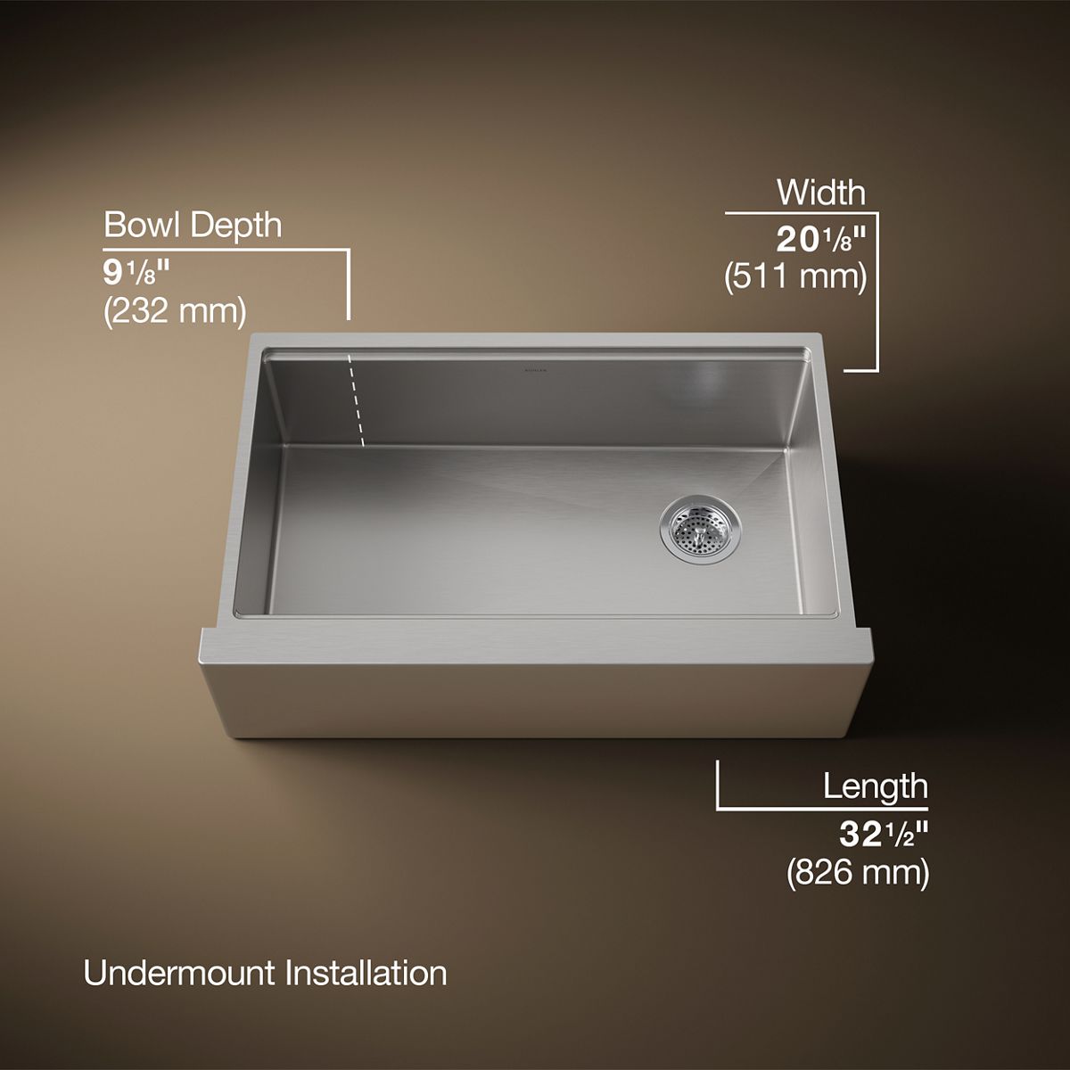 Strive® 32-1/2" undermount single-bowl farmhouse workstation kitchen sink