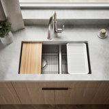 Strive® Smart Divide® 32" undermount double-bowl workstation kitchen sink